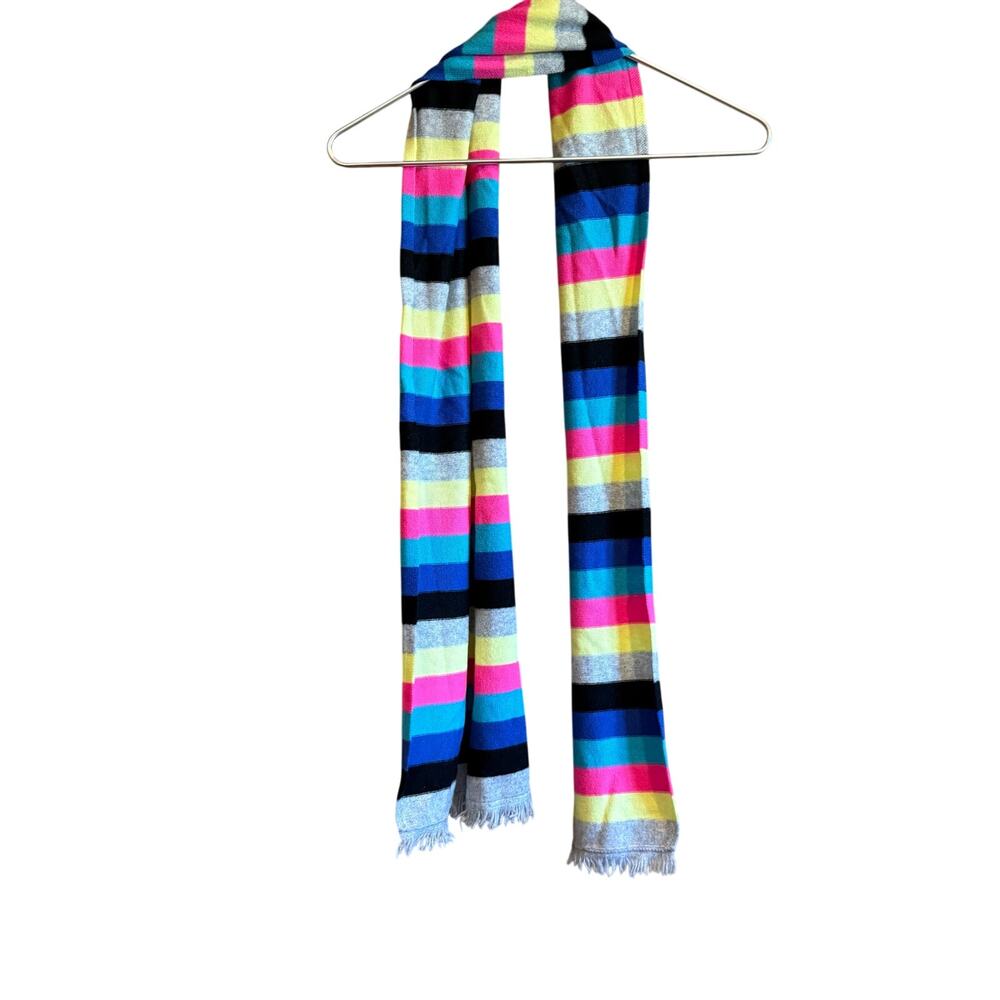 Pure Amici 100% Cashmere Scarf Striped New